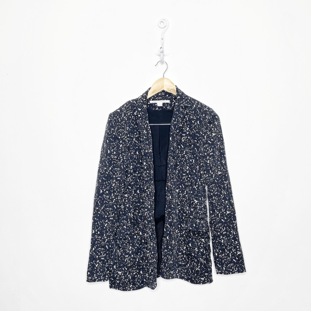 DIANE VON FURSTENBERG Vint Galaxy 100% silk Crepe blazer black womens 2